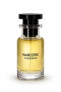 Perfume bottle labeled 'Narcotic' by Elesscents on a white background