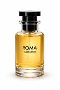 Perfume bottle labeled 'ROMA Elesscents' on a white background