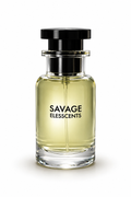 Perfume bottle labeled 'Savage Elesscents' on a white background